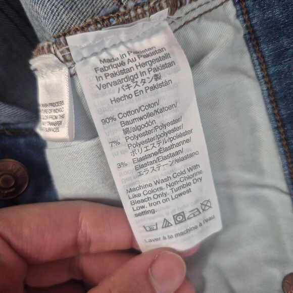 Madewell 9" Mid-Rise Skinny Blue Jeans Distressed Knees Raw Hem Size 26 - Picture 5 of 6